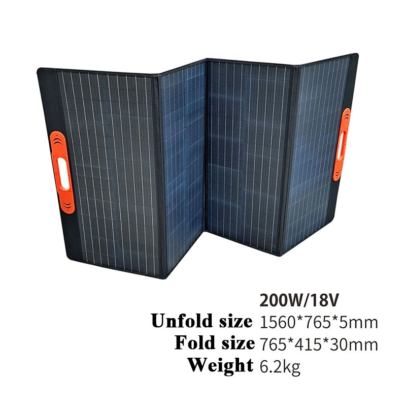 YC200W4ZBS 200W Solar Panel Waterproof Folding Solar Charging Panel for Mobile Power Supply