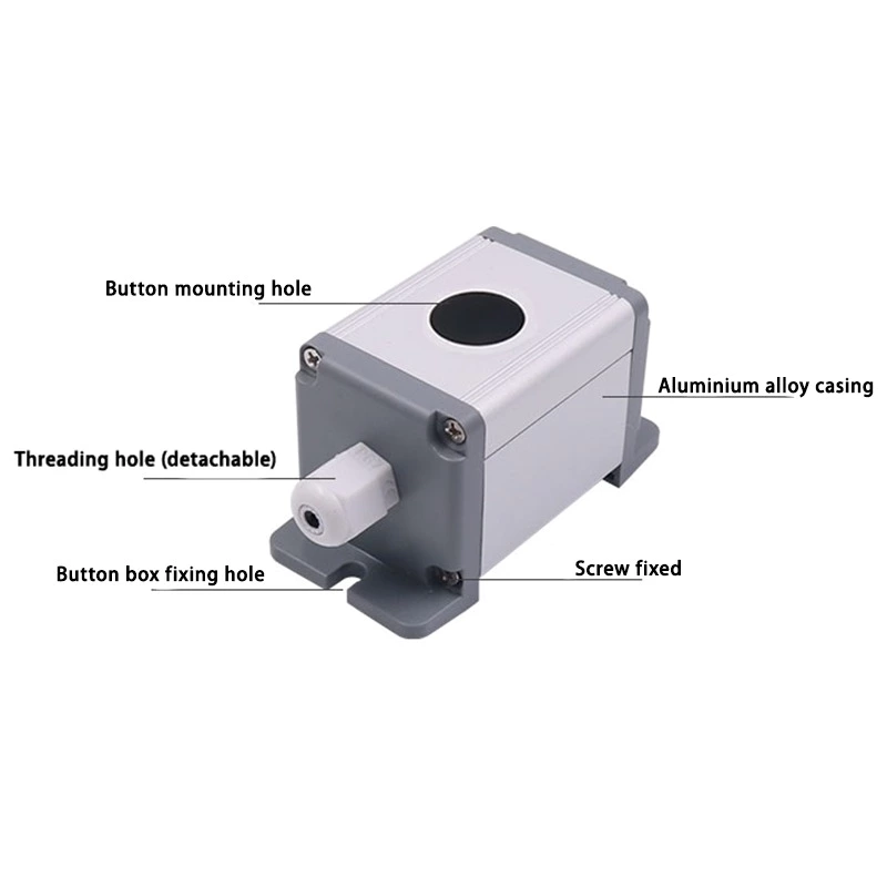 19mm Waterproof Aluminium Alloy Metal Push Button Switch Box Outdoor Power Control Box with 2 Holes