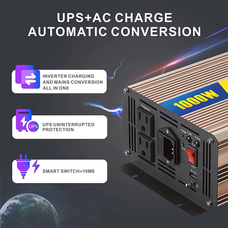 SGPC 1000W Pure Sine Wave Inverter With UPS Inverter 12V 220V Solar Inverter Battery Charger High Frequency