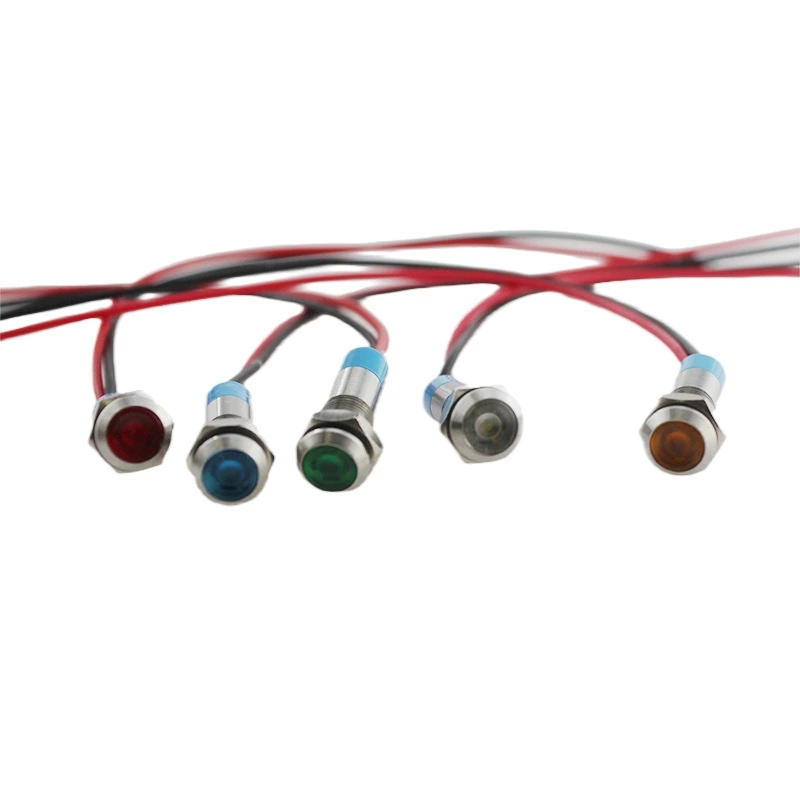 DC12V 6mm Mini Metal Indicator Light waterproof indicator light signal lamp IP68 IK10 signal pilot lamp