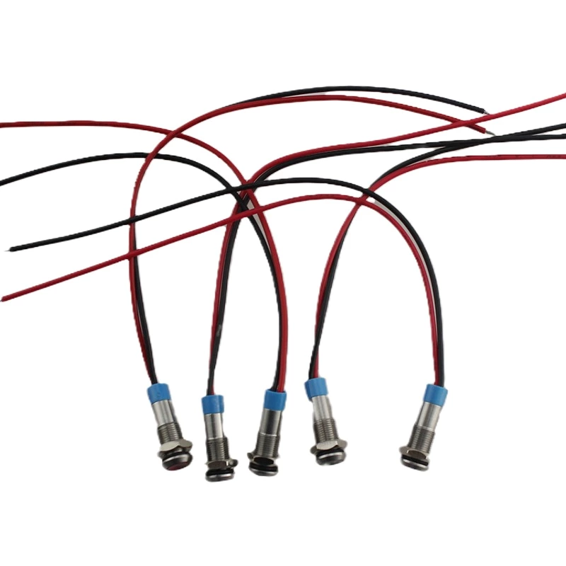 6mm stainless steel DC12V Green IP68 with 12cm wire metal Indicator lamp