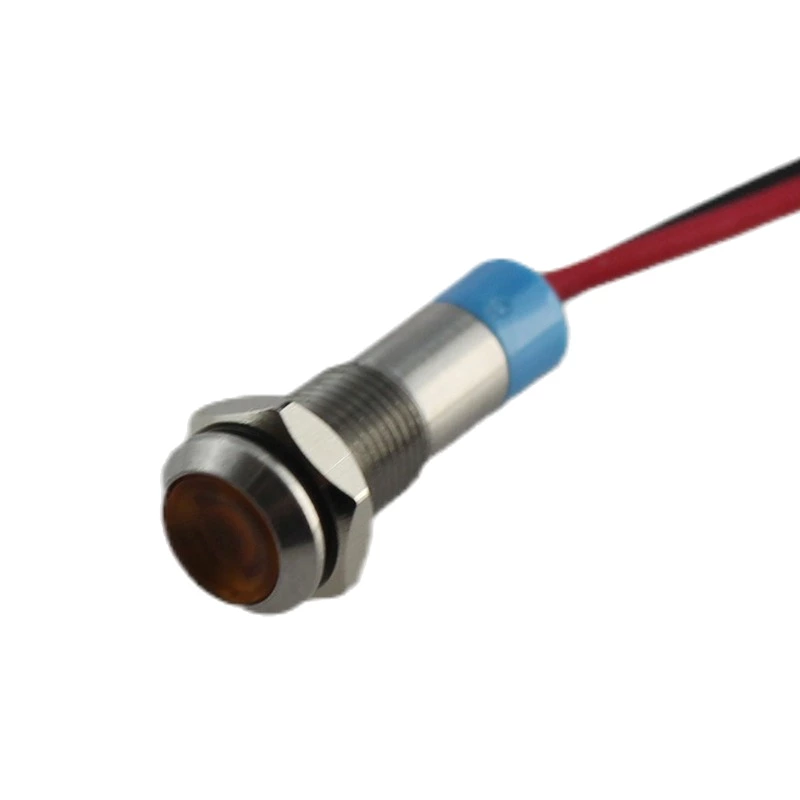 6mm Metal Push Button Switch Stainless Steel Signal Lamp DC12V Red Indicator Lamp