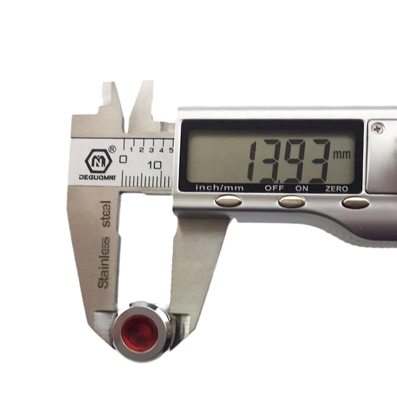 ABI12C-P1 12mm LED Red IP67 Brass Type Indicator Light