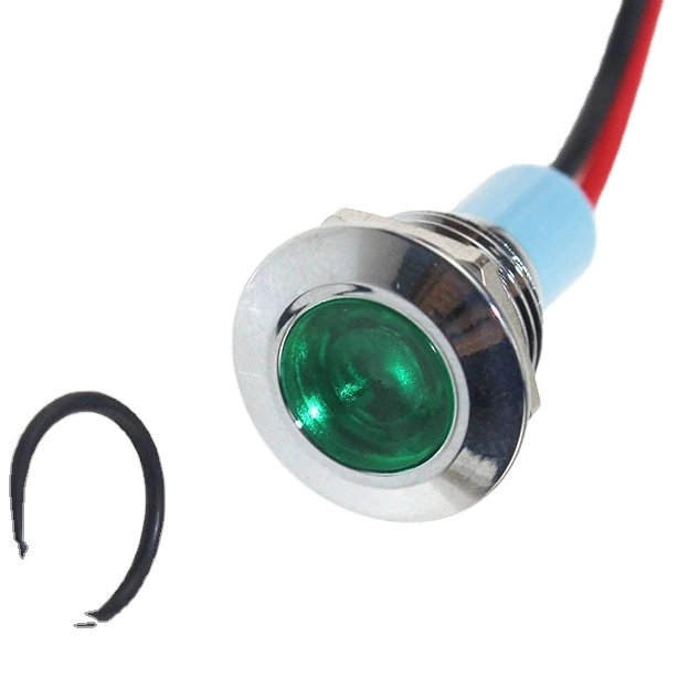 12mm waterproof blue LED stainless steel indicator light push button