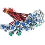 12mm waterproof blue LED stainless steel indicator light push button