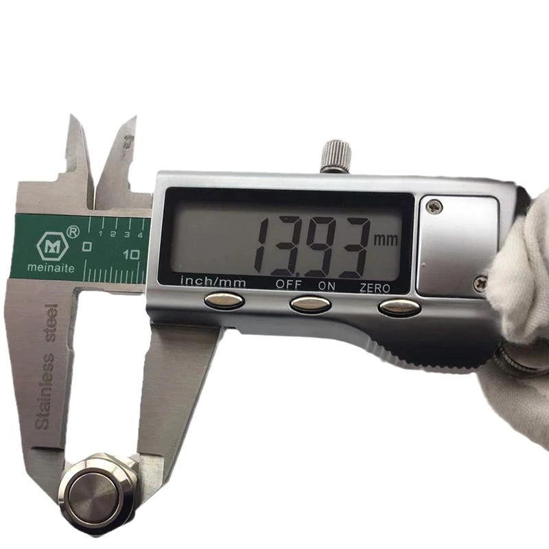 IP67 12mm Flat Copper Plating Momentary Metal Push Button Switch without light Indicator