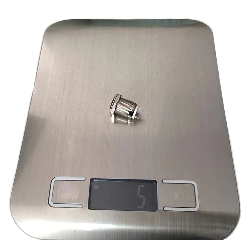 IP67 12mm Flat Copper Plating Momentary Metal Push Button Switch without light Indicator