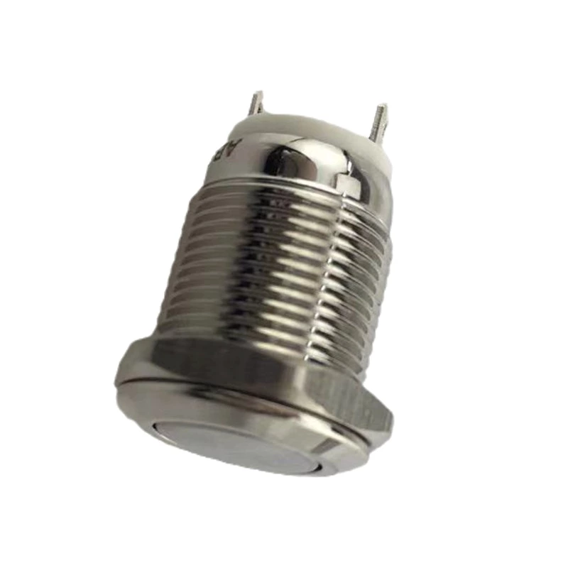 IP67 12mm Flat Copper Plating Momentary Metal Push Button Switch without light Indicator