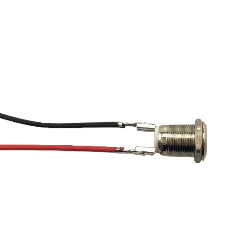 IP67 12mm Flat Copper Plating Momentary Metal Push Button Switch without light Indicator