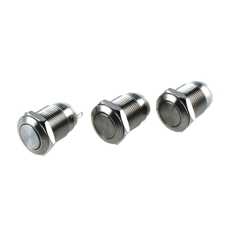 ABS12S series stainless steel 12mm flat type metal push button switch