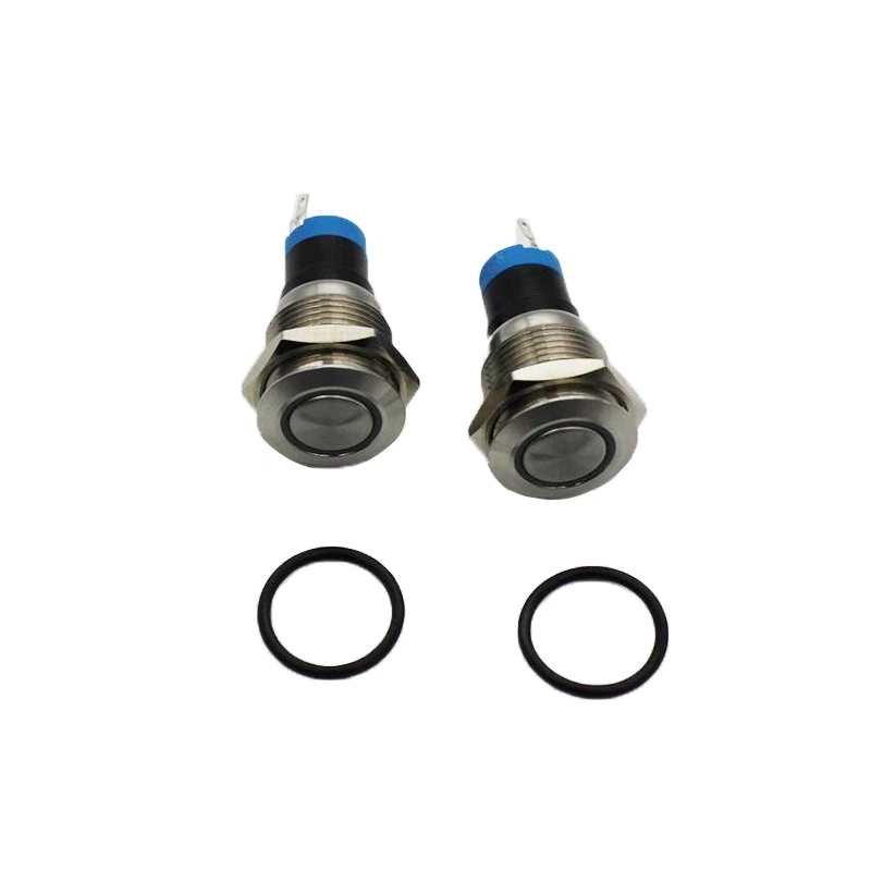 ABS16S-P11-E Illuminated Switches Flat Round Waterproof metal Push Button