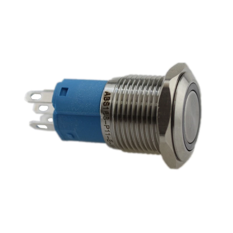 16mm IP67 IK10 Waterproof LED Latching Metal Push Button Switch