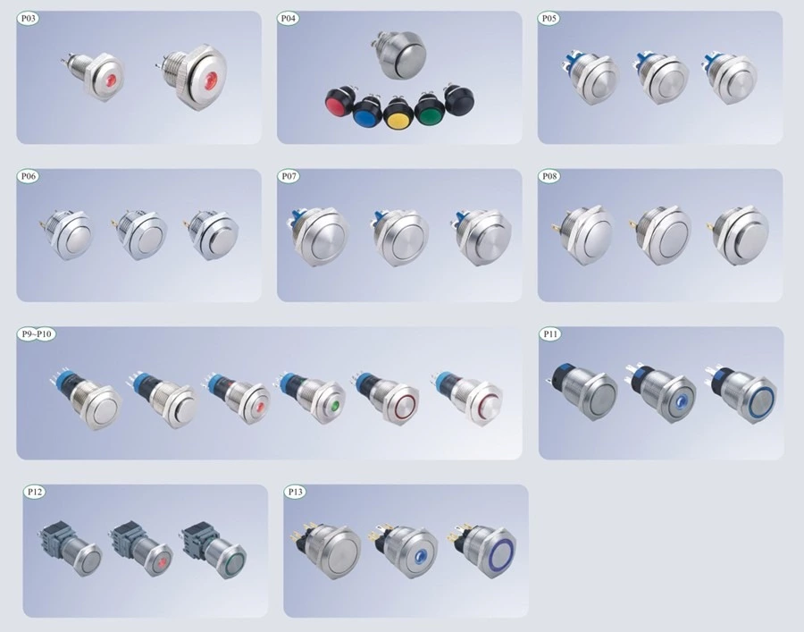 Dot illuminated push button Metal Push button LA16JSH