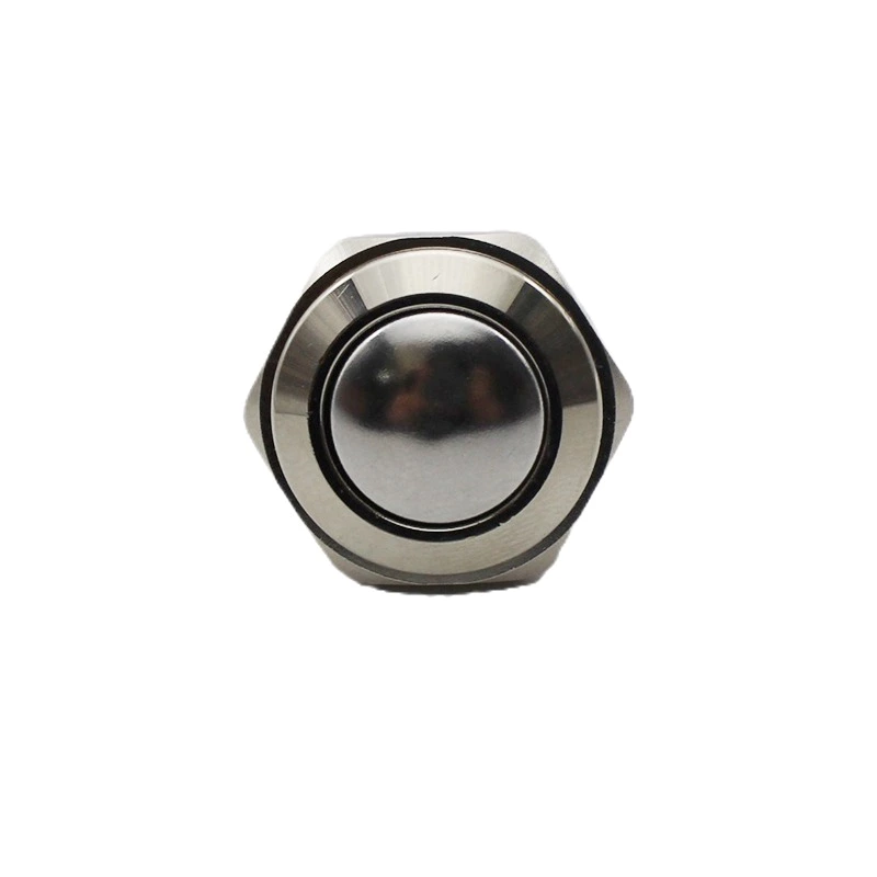 JS16B-10N 16mm metal push button domed momentary push button plated brass with screw terminals