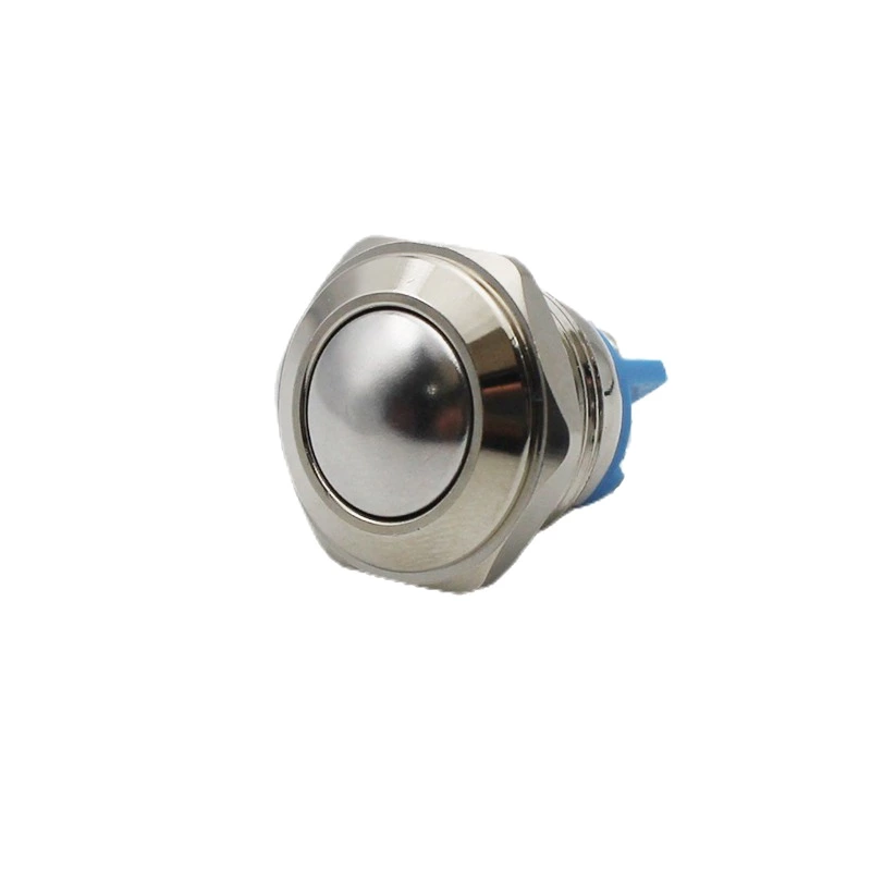 JS16B-10N 16mm metal push button domed momentary push button plated brass with screw terminals