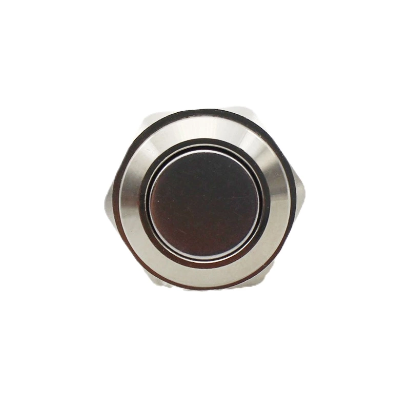 JS16F-10JN pin terminal push on off button metal push button with 16mm flat head push button cover