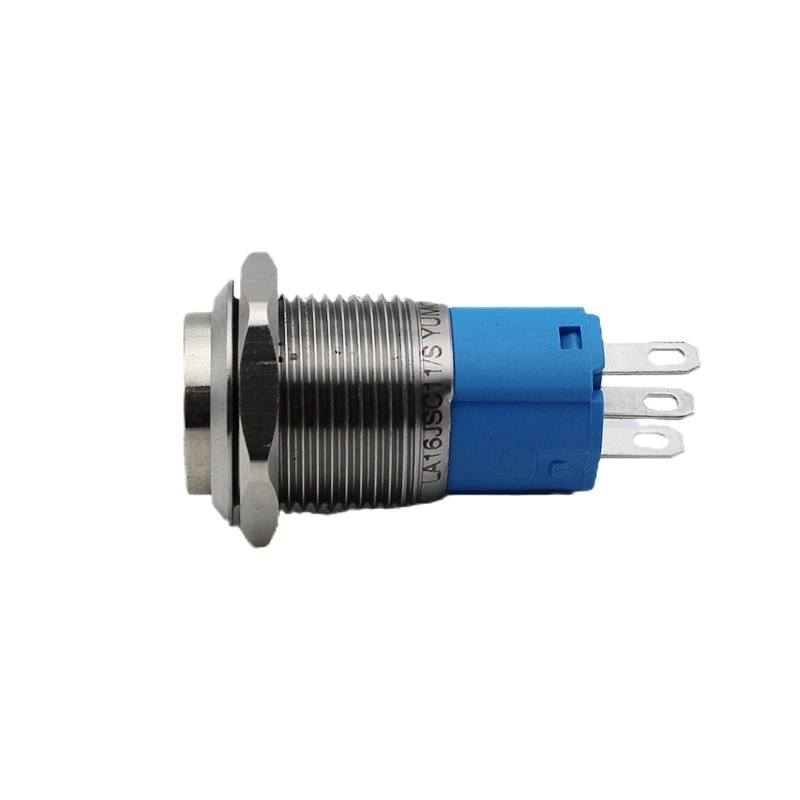 LA16JSC11S 16mm momentary push button stainless steel push switch pin terminal concave switch