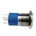 LA16JSF 16mm Diameter 24V Flat Round Stainless Steel Waterproof Led Metal Push Button