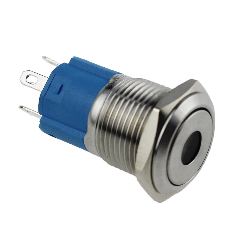 LA16JSF 16mm Diameter 24V Flat Round Stainless Steel Waterproof Led Metal Push Button