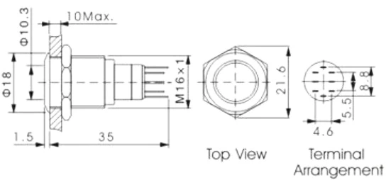 LA16AJSF Metal Push Button with Ip67 Waretproof Push Button
