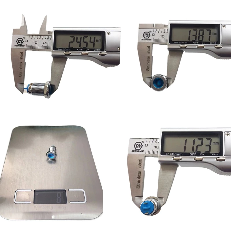 ABI12C-P1 12mm LED Blue IP67 Brass Type Indicator Light