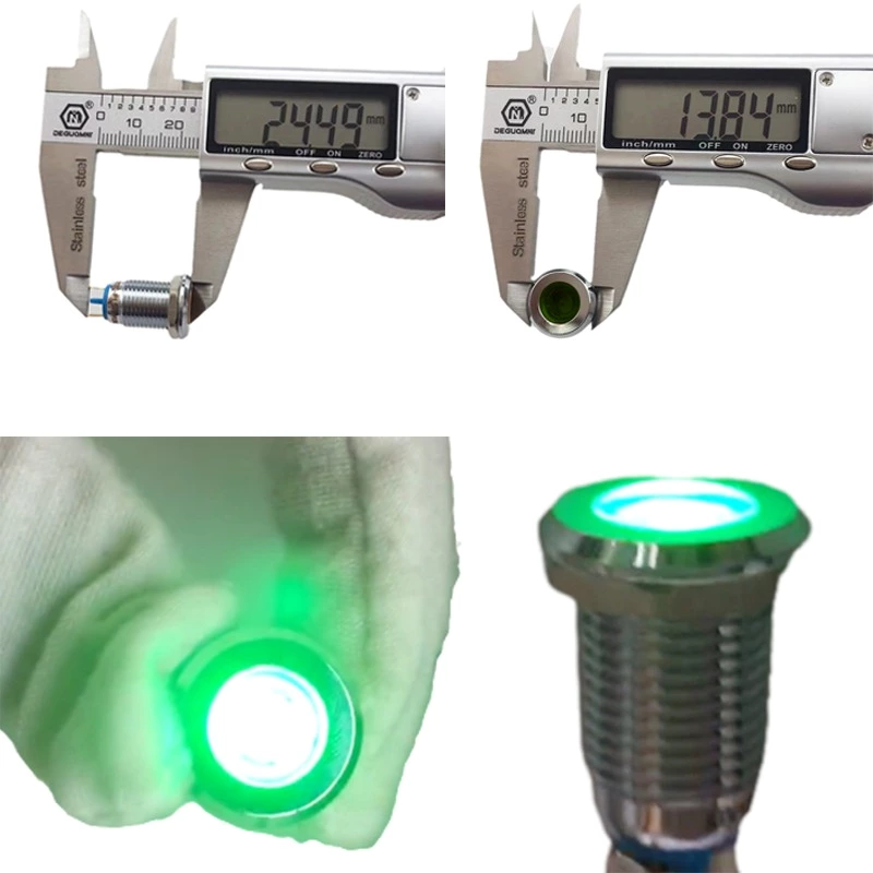 ABI12C-P1 12mm LED Green IP67 Brass Type Indicator Light