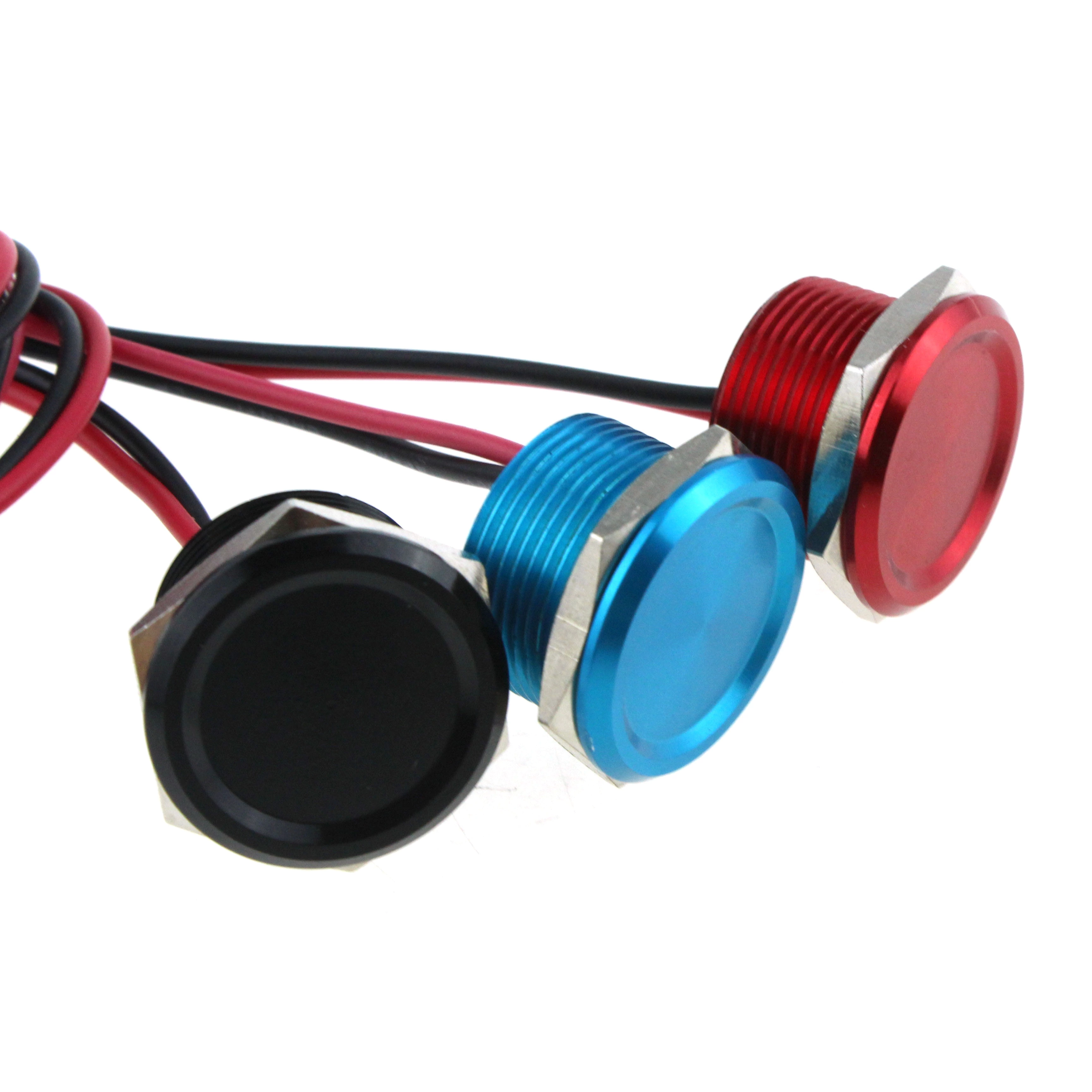 Waterproof Piezo Switch Flat Head Aluminum Momentary Piezo Switch